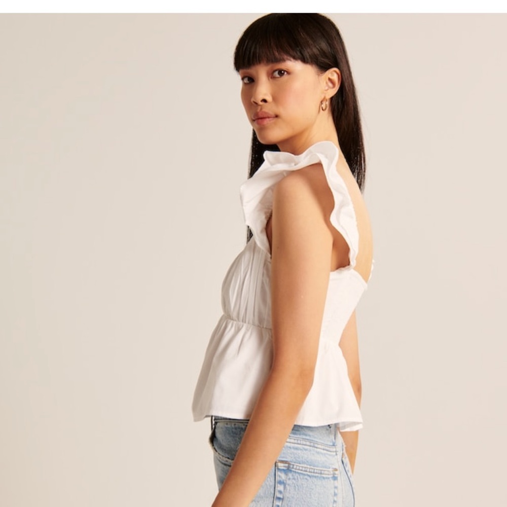 Abercrombie Ruffle Poplin Top - Picture 4 of 7
